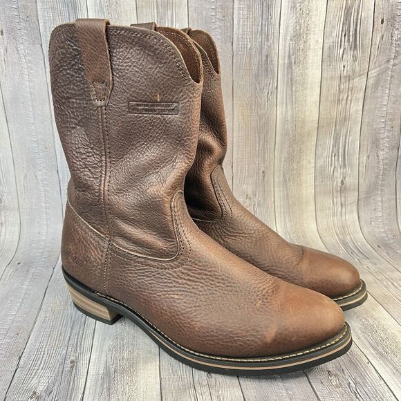 AdTec Men's Classic Western Boot 11.5 US Ranch Wellington Brown Leather 1552 - Picture 1 of 12